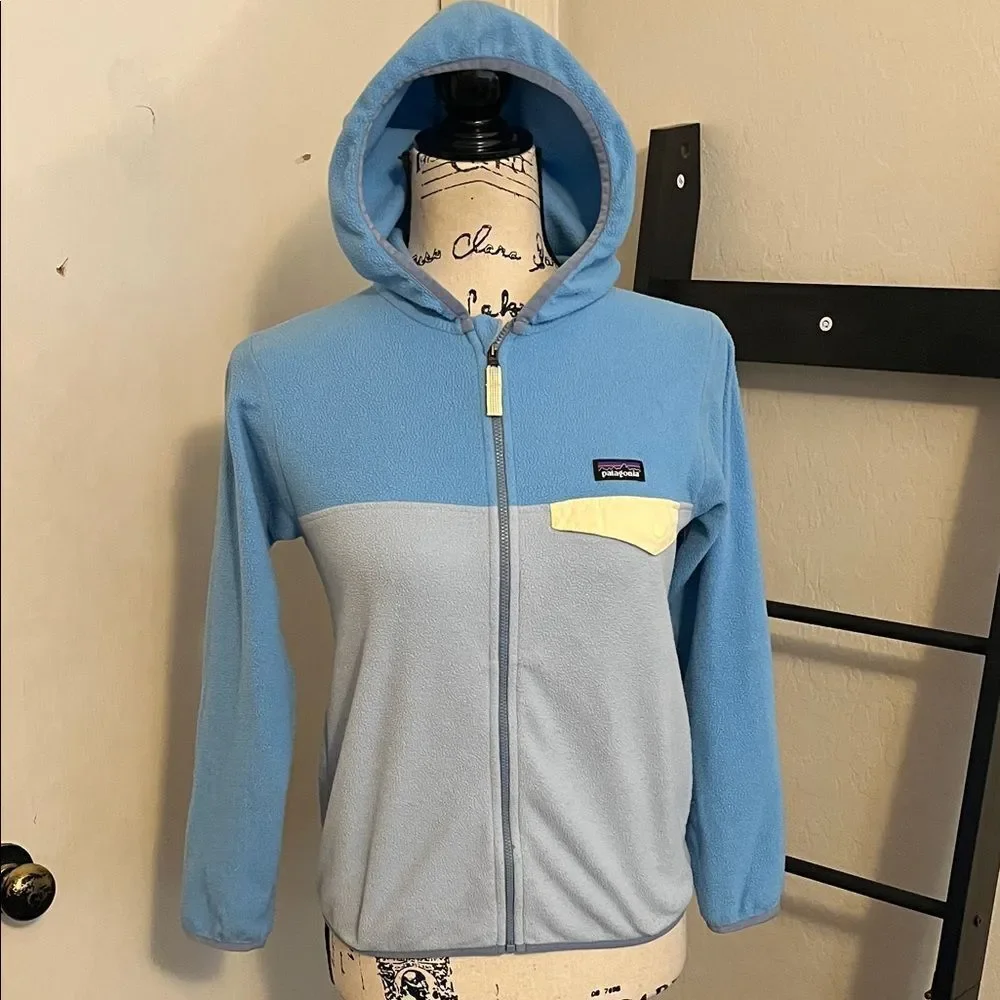 Patagonia Girls Blue Multicolor Zip Up Hoodie Sweatshirt Gorpcore Outdoor
